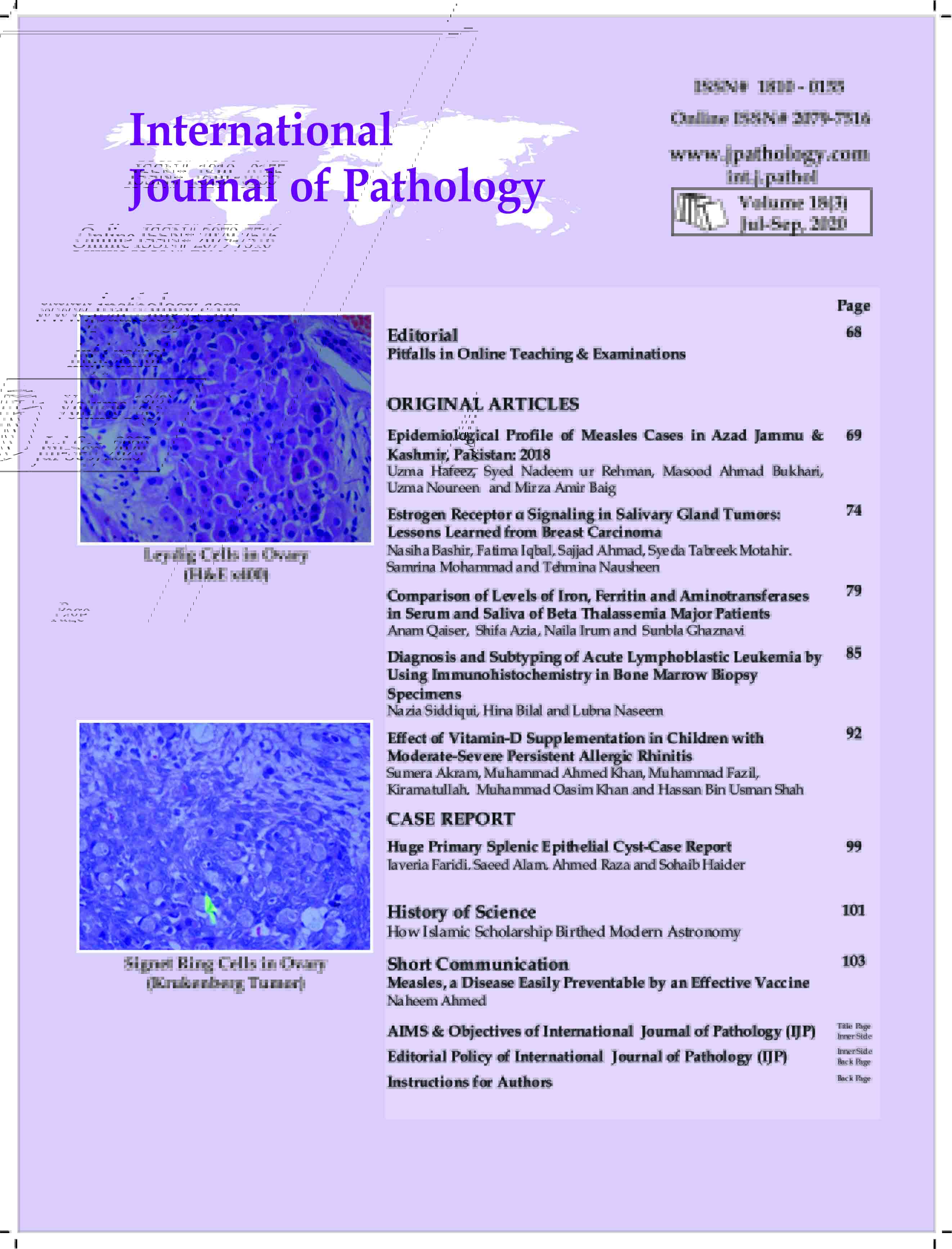 View Volume.18, Issue-3 (Jul-Sep 2020)
