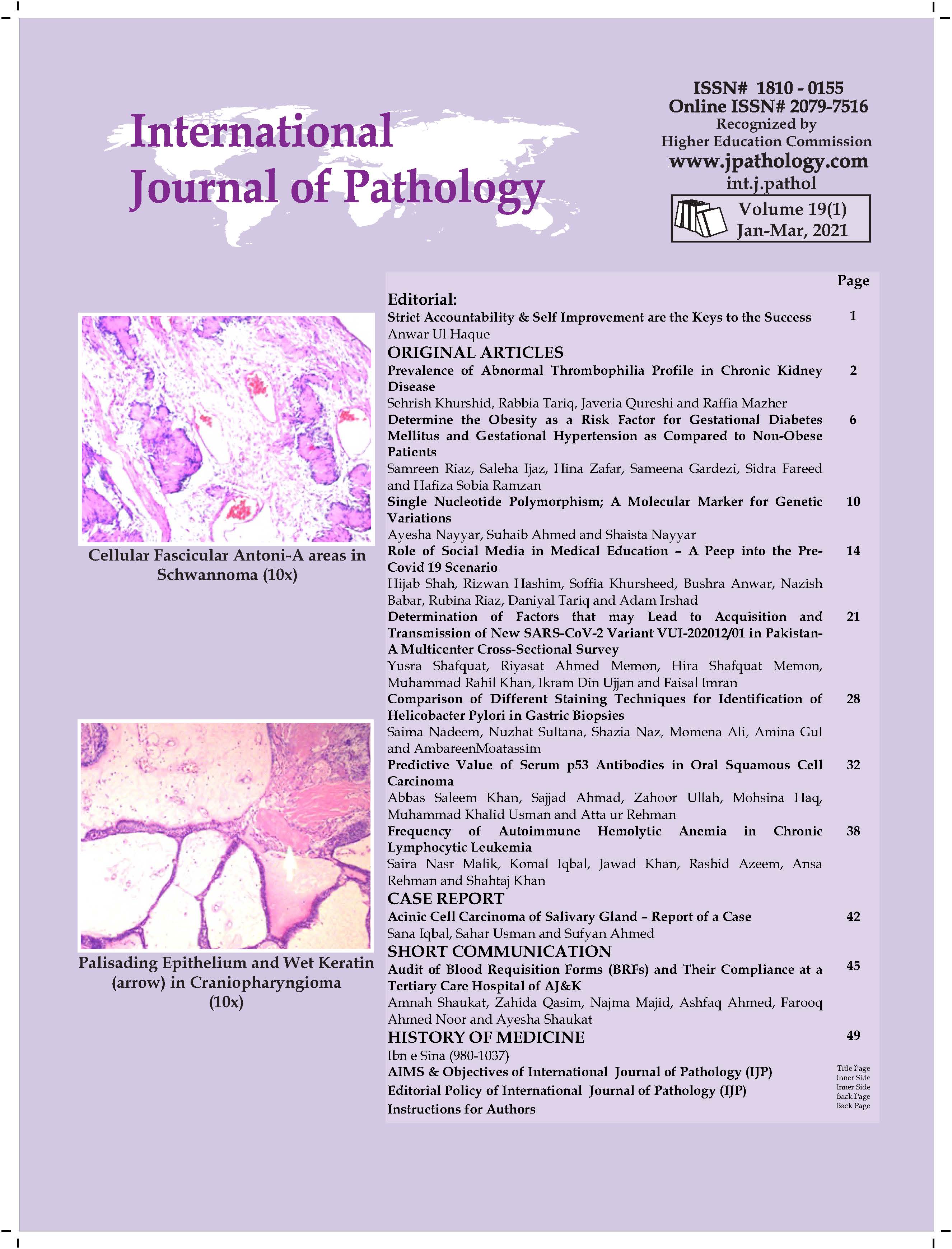 View Volume.19, Issue-1 (Jan-Mar 2021)