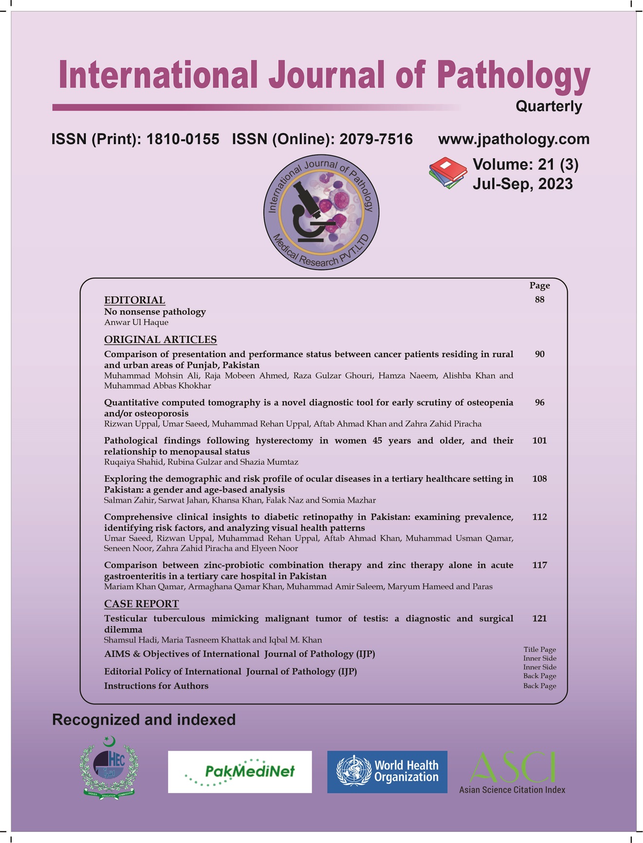 View Volume.21, Issue-3 (Jul-Sep 2023)